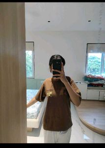 Brown Graphic Print Tee