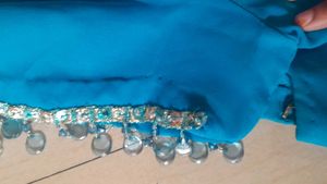 Beautiful Blue Saree With Blouse