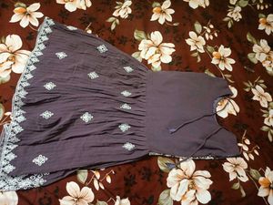 Embroidered Mauve Tunic Top