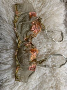 Embroidery Work Net Bra