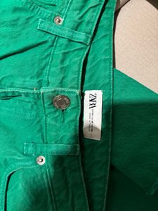 Zara Green Denim Jeans