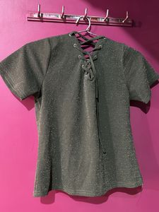 An Olive Green Casual Top