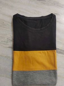 black Color Block T-Shirt