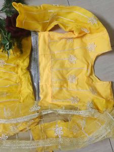 Yellow Embroidered Lehenga Choli Set