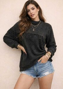 🎁 Buy1 Get1 Free Fringe Detail Sweater D