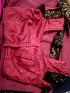 Elegant Maroon saree with Blouse