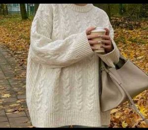 Cream Cable Knit Oversized Sweater