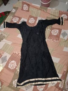 Black Net Kurta With Astal