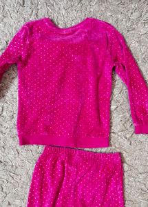 Babyhug Velvet Pink Girls Set