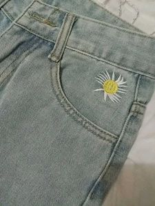 Embroidered Light Wash Jeans