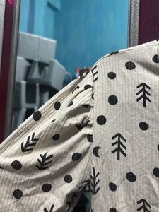 Patterned Turtleneck Top