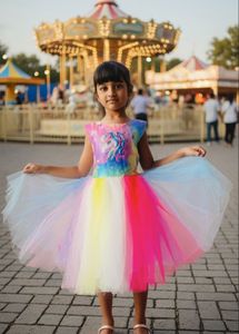 New Colorful Unicorn Girls Dress