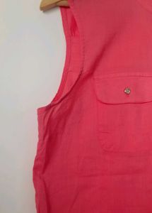 Coral Sleeveless Top