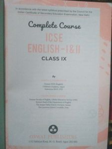 ICSE English Class IX Textbook