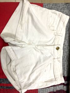 H&amp;M White Denim Shorts