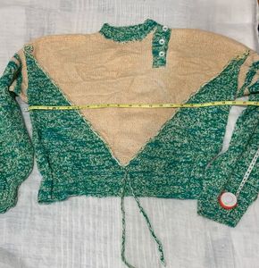 Unique Two-Tone Knit Sweater