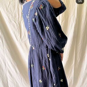 Embroided Blue Dress