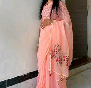 Designer Saree With Stitched Blouse