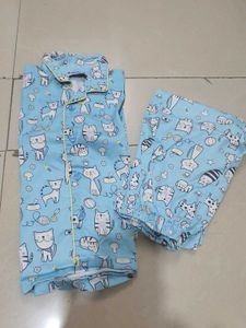 Cute Cat Print Pajama Set