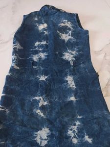 Denim Print Sleeveless Dress