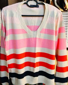 Striped V-Neck Sweater