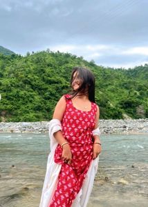 Pink Printed Kurti Dress