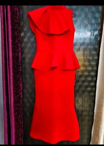 Stunning Red Peplum Dress
