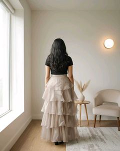 Tiered Ruffle Maxi Skirt