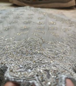 Silver Embellished Saree Net Work 🤑