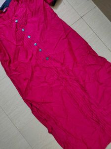 Pink Cotton Kurti Dress
