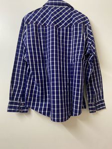 Blue Plaid Button-Down Shirt