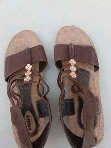 Binny Brown Floral Sandals