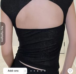 Cute Black Bow Back Top