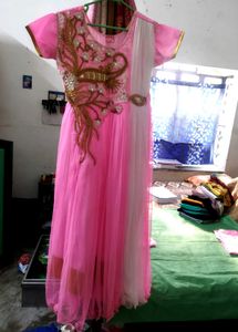 Elegant Pink Embroidered Anarkali Suit