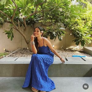 Blue Maxi Slip Dress