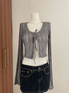 Sparkling Silver Crop Top