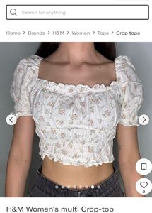 Hnm Floral Crop Top &amp; Pants Set