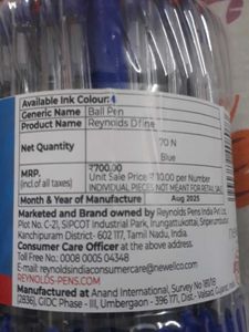 Boll Pen  Colour Blue