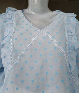 Blue Polka Tops