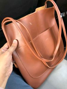 Brown Leather Tote Bag