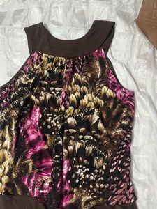 Yk2 Pinterest Beaded Neckline Abstract Print Top