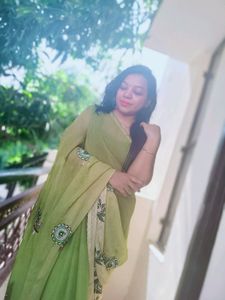 Green Georgette Saree