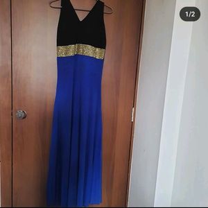 Black And Blue Sheath Dress
