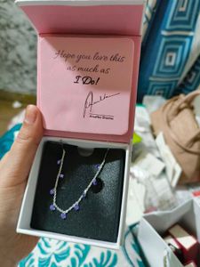 Elegant Silver Queens Necklace Purple