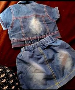 Denim Skirt And Jaket Combo