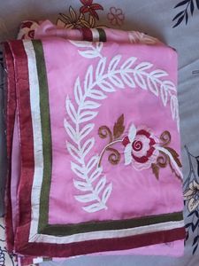 Pink Embroidered Saree