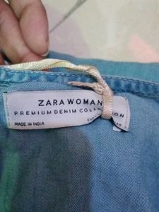 zara brand Blue Denim Style Dress