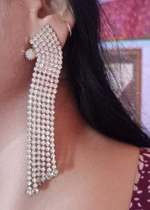 Dazzling Rhinestone Fringe Earrings