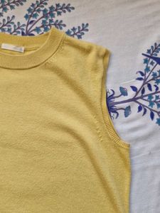 Vintage Sleeveless Knit Top - Sunshine Yellow