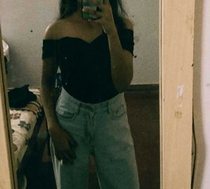 Off-Shoulder Black Top